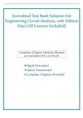 Accredited Test Bank Solution For  Engineering Circuit Analysis&comma; 10th Edition  Hayt &lbrack;All Lessons Included&rsqb;