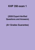 KHP 350 Exam 1 Questions and Answers 2026 &vert; Complete Study & Practice Guide