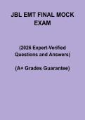 JBL EMT Final Mock Exam Questions and Answers 2026 &vert; Complete Practice & Study Guide
