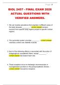 BIOL 2457 - FINAL EXAM 2026  ACTUAL QUESTIONS WITH  VERIFIED ANSWERS&period;