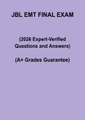JBL EMT Final Exam Questions and Answers 2026 &vert; Complete Practice & Study Guide