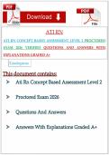 ATI RN Concept-Based Assessment Level 2 Proctored Exam 2026 &ndash; Verified Questions and Answers with Detailed Explanations &lpar;Exam Preparation Material&rpar;