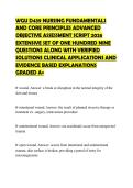 WGU D439 NURSING FUNDAMENTALS AND CORE PRINCIPLES ADVANCED OBJECTIVE ASSESSMENT SCRIPT 2026 EXTENSIVE SET OF ONE HUNDRED NINE QUESTIONS ALONG WITH VERIFIED SOLUTIONS CLINICAL APPLICATIONS AND EVIDENCE BASED EXPLANATIONS GRADED A&plus;