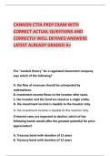 CANNON CTFA PREP EXAM WITH  CORRECT ACTUAL QUESTIONS AND  CORRECTLY WELL DEFINED ANSWERS  LATEST ALREADY GRADED A&plus; 