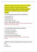 Advanced Practice Nursing in the Care of Older  Adults 3rd Edition Kennedy-Malone Exam  Preparation Newest With Complete Questions  And Correct Detailed Answers&vert; Brand New  Version