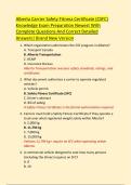 Alberta Carrier Safety Fitness Certificate &lpar;CSFC&rpar;  Knowledge Exam Preparation Newest With  Complete Questions And Correct Detailed  Answers&vert; Brand New Version