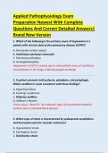 Applied Pathophysiology Exam  Preparation Newest With Complete  Questions And Correct Detailed Answers&vert;  Brand New Version