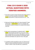 FINA 3313 EXAM 2 2026  ACTUAL QUESTIONS WITH  VERIFIED ANSWERS&period; 