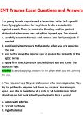 EMT Trauma Exam 2026 Actual Newest Questions and Correct Answers &lpar;Latest 2026 &sol; 2027 Update&rpar; &lpar;Verified Answers by Expert&rpar;