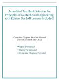 Accredited Test Bank Solution For  Principles of Geotechnical Engineering&comma;  10th Edition Das &lbrack;All Lessons Included&rsqb; 