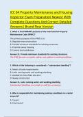 ICC 64 Property Maintenance and Housing  Inspector Exam Preparation Newest With  Complete Questions And Correct Detailed  Answers&vert; Brand New Version 