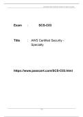 SCS-C03 AWS Certified Security - Specialty PDF Dumps