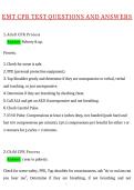 EMT CPR TEST 2026 Actual Newest Questions and Correct Answers &lpar;Latest 2026 &sol; 2027 Update&rpar; &lpar;Verified Answers by Expert&rpar;