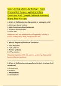 Karp&rsquo;s Cell & Molecular Biology  Exam  Preparation Newest With Complete  Questions And Correct Detailed Answers&vert;  Brand New Version 