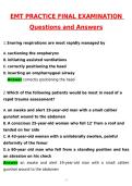 EMT Practice Final Examination 2026 Actual Newest Questions and Correct Answers &lpar;Latest 2026 &sol; 2027 Update&rpar; &lpar;Verified Answers by Expert&rpar;