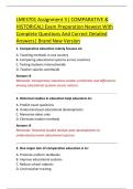 LME3701 Assignment 3 &lpar; COMPARATIVE &  HISTORICAL&rpar; Exam Preparation Newest With  Complete Questions And Correct Detailed  Answers&vert; Brand New Version
