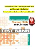 Test Bank for Fundamental Nursing Skills and Concepts&comma; 12th Edition by Loretta A&period; Donnelly-Moreno &lpar;Timby Series&rpar;