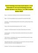 Funeral Pathology Final Study Guide &lpar;Quizzes 1-14&rpar; A Study Guide For The Funeral Pathology Final That Includes Questions From Quizzes 1-14&period; With Complete Solution NEW&excl;&excl;