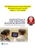 Test Bank for Essentials of Dental Radiography&comma; 10th Edition by Evelyn Thomson