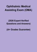 Ophthalmic Medical Assisting Exam &lpar;OMA&rpar; Questions and Answers 2026 &vert; Certification Practice & Study Guide