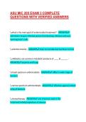ASU MIC 205 EXAM 3 COMPLETE QUESTIONS WITH VERIFIED ANSWERS