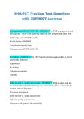 NHA PCT Practice Test Questions  with CORRECT Answers 