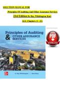 Solution Manual for Principles of Auditing and Other Assurance Services&comma; 23rd Edition by Ray Whittington and Kurt Pany
