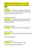 Introduction to the Role of IT in SCM Exam Actual Questions and Answers 2026&period;docx