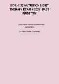BOIL-1322 Nutrition & Diet Therapy Exam 4 &ndash; 2026 Study Guide with Questions & Answers