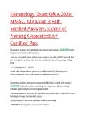 Hematology Exam Q&A 2026&colon; MMSC 423 Exam 3 with Verified Answers&comma; Exams of Nursing Guaranteed A&plus; Certified Pass