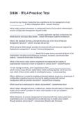 D336 - ITIL4 Practice Test Questions and Answers Fully Solved