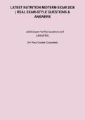 Latest Nutrition Midterm Exam 2026 &ndash; Study Guide with Questions & Answers