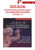 Test Bank for Physical Examination and Health Assessment&comma; 4th Canadian Edition &lpar;2026&rpar; by Carolyn Jarvis