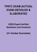 TPATC Exam 2026 Actual Exam Questions and Answers &vert; Detailed & Elaborated Study Guide