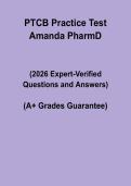 PTCB Practice Test Amanda PharmD Questions and Answers 2026 &vert; Pharmacy Technician Study & Guide