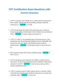 PCT Certification Exam Questions with  Correct Answers 