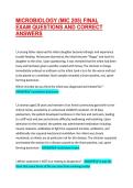 MICROBIOLOGY &lpar;MIC 205&rpar; FINAL EXAM QUESTIONS AND CORRECT ANSWERS