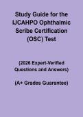 IJCAHPO Ophthalmic Scribe Certification &lpar;OSC&rpar; Study Guide Questions and Answers 2026 &vert; Exam Prep