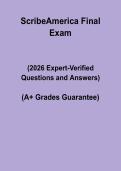 ScribeAmerica Final Exam Questions and Answers 2026 &vert; Medical Scribe Study & Practice Guide
