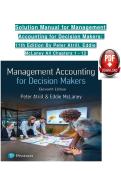 Solution Manual for Management Accounting for Decision Makers&comma; 11th Edition by Peter Atrill and Eddie McLaney