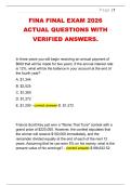 FINA FINAL EXAM 2026  ACTUAL QUESTIONS WITH  VERIFIED ANSWERS&period;