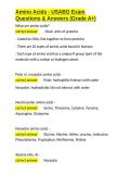 Amino Acids - USABO Exam Questions & Answers &lpar;Grade A&plus;&rpar;&period;docx