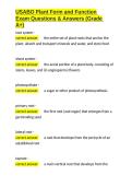 USABO Plant Form and Function Exam Questions & Answers &lpar;Grade A&plus;&rpar;&period;docx