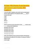 PA State NHA Practice Exam Questions and Answers Latest Versions 2026 Graded A&plus;