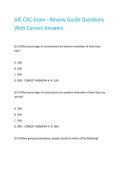 AIC CAC Exam - Review Guide Questions With Correct Answers