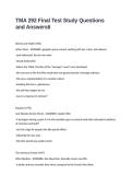 TMA 292 Final Test Study Questions and Answers
