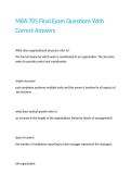MBA 705 Final Exam Questions With Correct Answers&period;