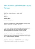 MBA 705 Exam 2 Questions With Correct Answers