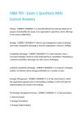 MBA 705 - Exam 1 Questions With Correct Answers