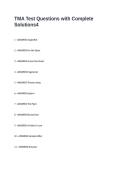 TMA Test Questions with Complete Solutions